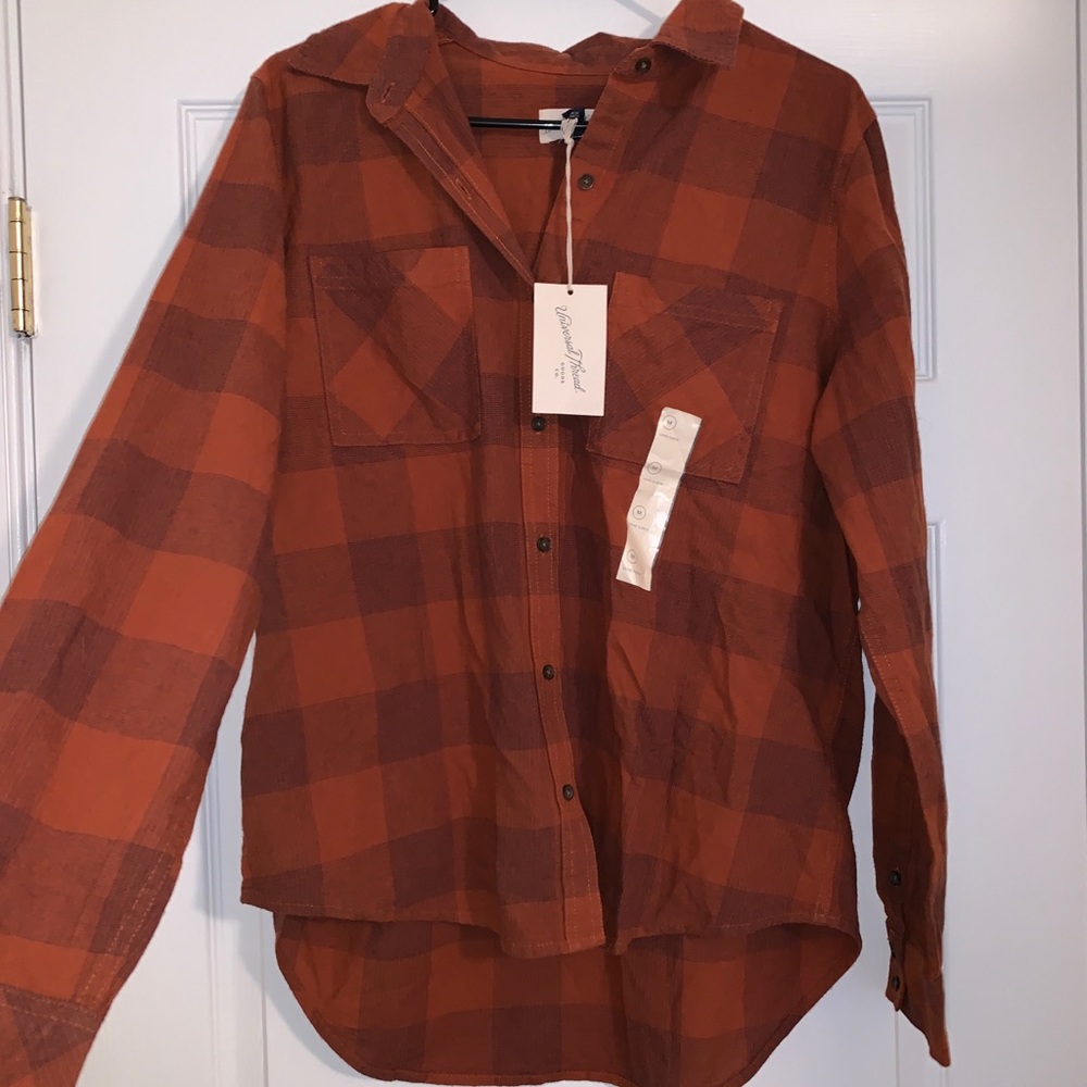 NWT UNIVERSAL THREAD BURNT ORANGE FALL FLANNEL